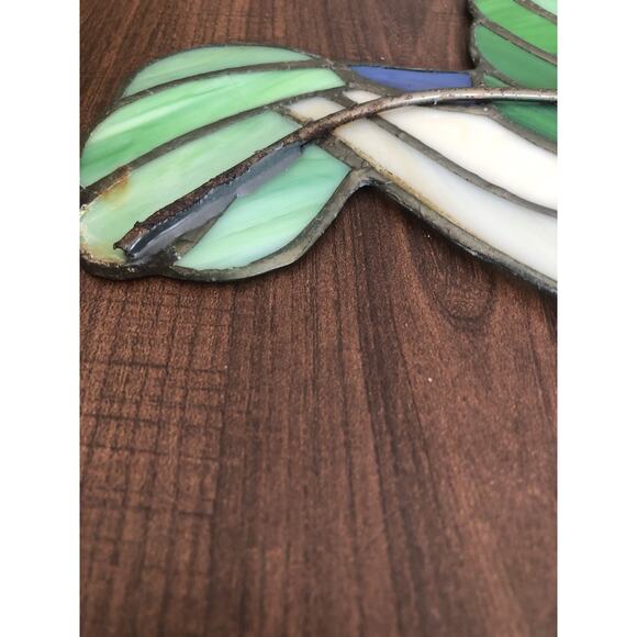 Vintage Stained Glass Large Hummingbird Heavy Vibrant - Picture 5 of 7